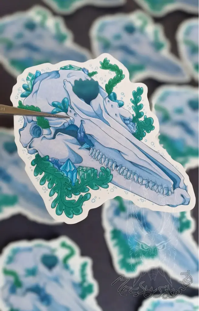 Craneo Delfin Chico Sticker