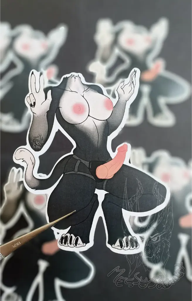 Kitty Pegging Sticker