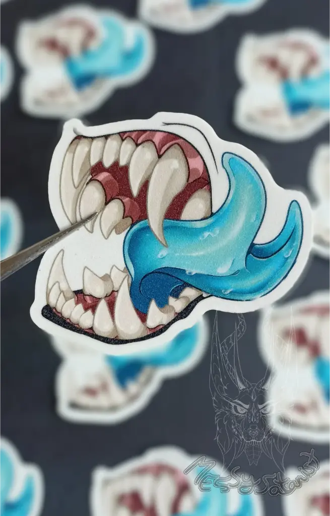 Maw lengua azul Sticker