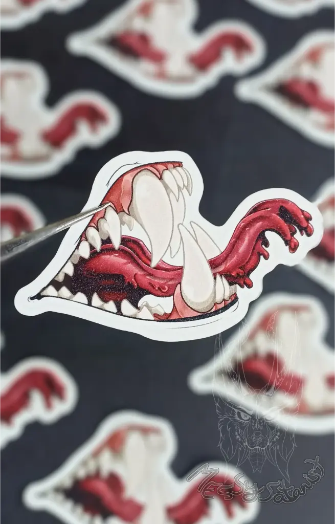 Maw Lengua Roja Perfil Sticker