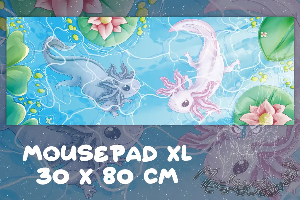 Axolotes Large Mousepad