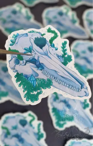 [SVS0000000048] Craneo Delfin Chico Sticker
